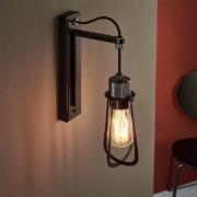 Butte Glass Wall Light With Metal Frame In Matt Black