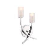 Hialeah 2 Light Oblong Glass Shades Wall Light In Chrome