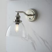 Hartford Clear Glass Shade Wall Light In Bright Nickel