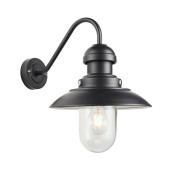 Hewitt Clear Glass Shade Wall Light In Matt Black