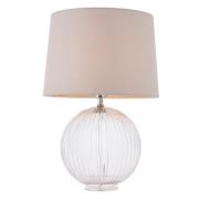 Janesville Clear Glass Table Lamp In Natural And Satin Nickel