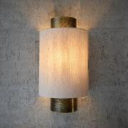 Ithaca Natural Fabric Wall Light In Bronze