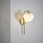 Mackay White Confetti Glass Wall Light In Satin Brass