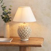 Lenoir White 30cm Shade Small Ceramic Table Lamp In Ivory