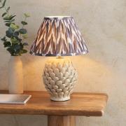 Zapopan Pearl Grey 30cm Shade Large Ceramic Table Lamp In Ivory