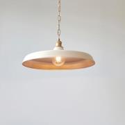 Mayetta White Metal Pendant Ceiling Light In Satin Brass