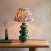 Riyadh Pearl Grey 30cm Shade Ceramic Table Lamp In Gloss Green