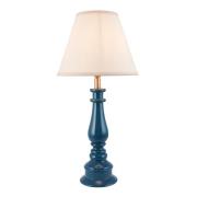 Lenoir White 25cm Shade Resin Table Lamp In Marlin Blue