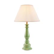 Lenoir White 30cm Shade Resin Table Lamp In Cotswold Green