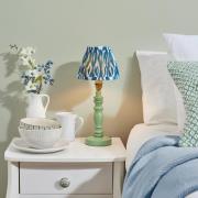 Laredo Marlin Blue 16cm Shade Wood Table Lamp In Cotswold Green