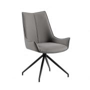 Zurich Faux Leather Dining Chair In Grey