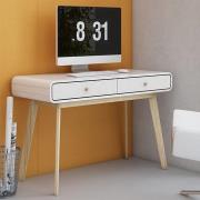 Clive Wooden Computer Desk With 2 Drawers In White