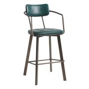 Alstan Faux Leather Bar Stool In Vintage Teal