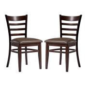 Sarnia Lascari Vintage Brown Faux Leather Dining Chairs In Pair