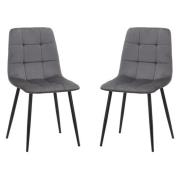 Avenel Grey Fabric Dining Chairs In Pair