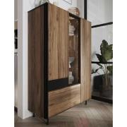 Boise Wooden Display Cabinet Wide In Catania Oak With LED