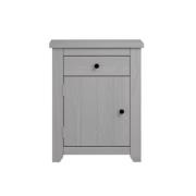 Havanan Wooden Bedside Cabinet With 1 Door 1 Drawer In Grey