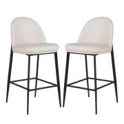Vacaville Taupe Cream Faux Leather Bar Stools In Pair