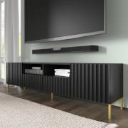 Wayne Wooden TV Stand With 2 Doors 2 Drawers In Black