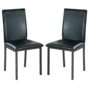 Billings Black Faux Leather Dining Chairs In Pair