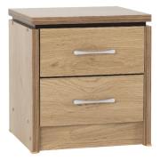 Crieff Wooden Bedside Cabinet With 2 Drawers In Oak And Walnut