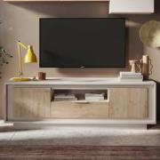Skokie Wooden TV Stand 2 Doors 1 Drawer In Cashmere And Cadiz