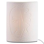 Allegan Small Porcelain Face Design Table Lamp In White