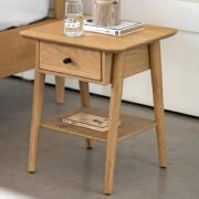 Hervey Wooden Bedside Cabinet With 1 Drawer In Natural