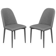 Riverside Grey PU Leather Dining Chairs In Pair
