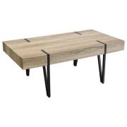 Canyonville Wooden Coffee Table With Black Frame In Natural