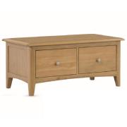 Kamiah Wooden Coffee Table With 2 Drawers In Oak