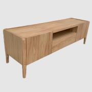 Adrian Wooden TV Stand With 2 Doors And 1 Drawer In Natural