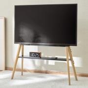 Roswell Wooden TV Stand With Black Shelf In Light Oak